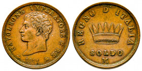 Italie, Milan, Napoléon Empereur et Roi d’Italie Ier, Soldo 1811, AE 10,35 g., TTB, 3 centesini 1813, AE 6 g., TTB