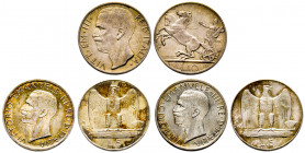 Italie, Rome, Savoia, Vittorio Emanuele III (1900-1943), 10 Lire 1927, AG 10 g., et 2 piece de 5 Lire 1929, AG 5 g., SUP
