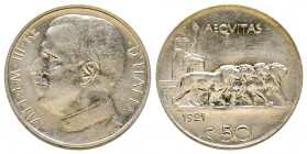 Italie, Savoia, Vittorio Emanuele III (1900-1943), 50 Centimes 1921, AG 5,93 g., FDC