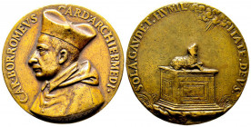 Italie, Carlo Borromeo, 1538-1584. Médaille 1580, fusione in bronzo opus Giovanni Antonio de Rossi. AE 45 g., 
Ref : TTB