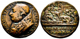 Italie, Paolo II, 1418, Gussvorlage Cristoforo di Geremia, Médaille, AE 40,17 g. 35 mm, 
Ref : Modesti 111, TTB