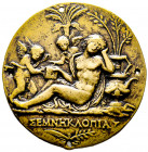 Italie, Andrea Briosco (Riccio) 1470-1532, Médaille avec scène allégorique, AE 40,12 g., TTB