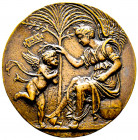 Italie, Andrea Briosco, dit Riccio (c.1470-1532) , Médaille scène allégorique, AE 34,28 g., TTB