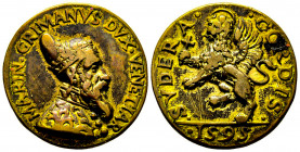 Italie, Marino Grimani (1532-1605)
Médaille fusion, 1595. AE 21,50 g., TTB