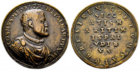 Italie, Firenze. Cosimo I de' Medici (1537-1574). Médaille environ 1567. 
Avers : COSMVS MED FLOREN ET SENAR DVX II. 
Revers : COELVM SALVBRE SIREM n ...