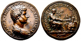 Italie, Alessandro De' Medici (1512-1537), Médaille, AE 45,31 g. Opus Francesco Dal Prato , TTB