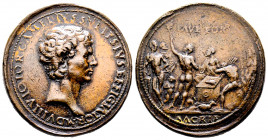 Italie, Camelio, 1455-1537, Médaille avec autoportrait , AE 44,86 g., Ref : Voltolina 151. Toderi Vannel Medaglie 605. Calveri 16, TTB. Très Rare