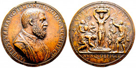 Italie, Leone Leoni, Gianello della Torre of Cremona, 1500-1585, Très rare Médaille de gros module, AE 175,89 g., 81.3 mm
Ref : Attwood 91, petit trou...