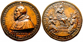 Italie, Gregorius XIII (1572-1585), Ugo Boncompagni di Bologna. Fondation du Collège Romain, opus Bernardino Passero AE 48,87 g., 59.5 mm
Ref : Toder...