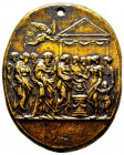 Italie, Valerio Belli, plaquette, AE 40,35 g., 57 x 45 mm TTB