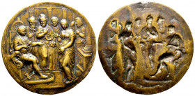 Italie, 1470-1532, Médaille uniface, AE 47,82 g., 75 mm TTB