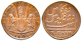 East India Company, 10 Cash, 1808, AE 4,28 g., B
