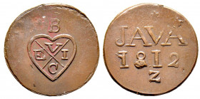 British East Indies Java, 1 Duit, 1812 Z, AE 2,66 g., SUP