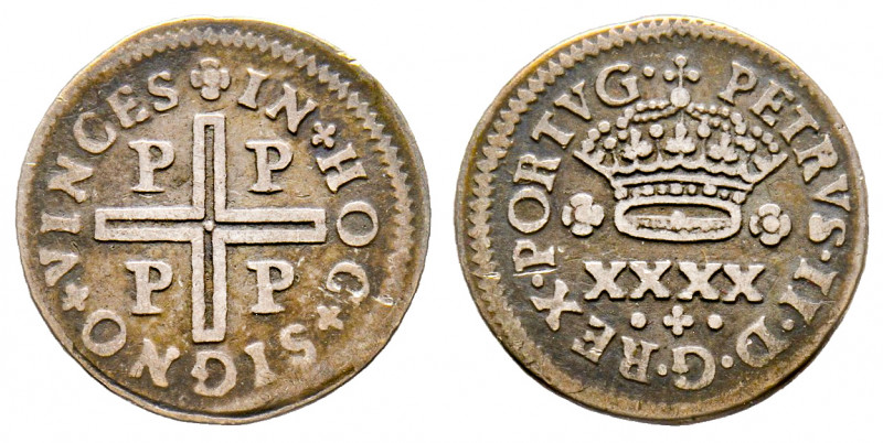 Portugal, Pedro II, 1683-1706, 1/2 Tostao (50 Reis), Porto, AG 1,40 g., Ref. Gom...