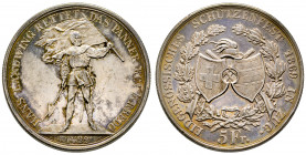 Switzerland, 5 Francs, Zug, 1869, fête de tir de Zug, AG 25 g.
Ref : HMZ.1343h Superbe