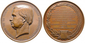 Médaille en bronze Hommage de la Ville de Salins Reconnaissante, AE 194.5 g. 73 mm
Superbe