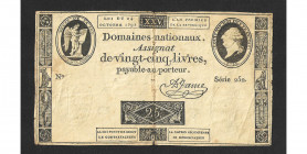 Assignat de 25 livres, 24 octobre 1792, série 252