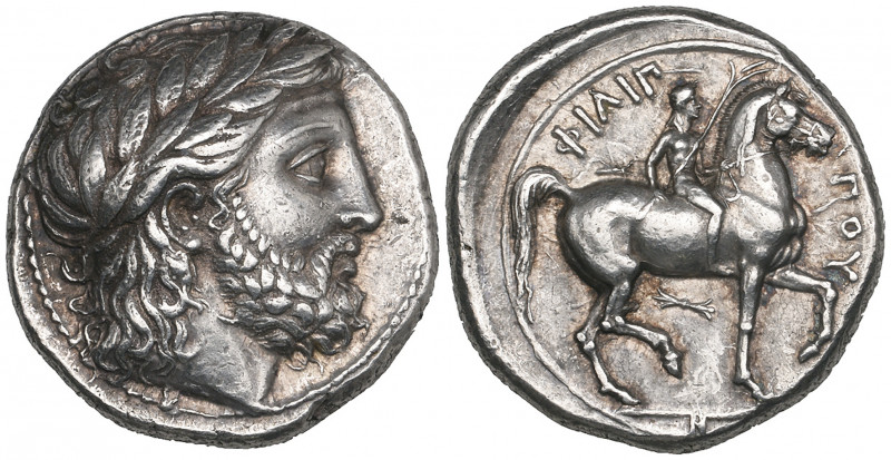 Kings of Macedon, Philip II (359-336 BC), tetradrachm, Pella, c. 342-336 BC, lau...