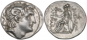 Kings of Thrace, Lysimachus (323-281 BC), tetradrachm, Amphipolis, c. 288-281 BC, deified head of Alexander the Great right, rev., Athena seated left ...