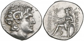 Kings of Thrace, Lysimachus (323-281 BC), tetradrachm, Alexandria Troas (?), c. 297-281 BC, deified head of Alexander the Great right, rev., Athena se...