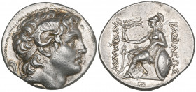 Kings of Thrace, Lysimachus (323-281 BC), tetradrachm, Pergamon, c. 287-282 BC, deified head of Alexander the Great right, rev., Athena seated left ho...