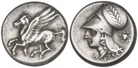 Corinth, stater, c. 320 BC, Pegasus flying left, rev., helmeted head of Athena left; aegis behind, 8.52g (Ravel 1009), very fine Ex European Ambassado...