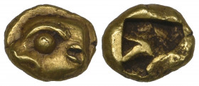 Ionia, Phokaia, electrum twenty-fourth stater, c. 625-522 BC, head of seal left, rev., incuse punch, 0.64g (Bodenstedt Em. 2.2; BMC 9), extremely fine...