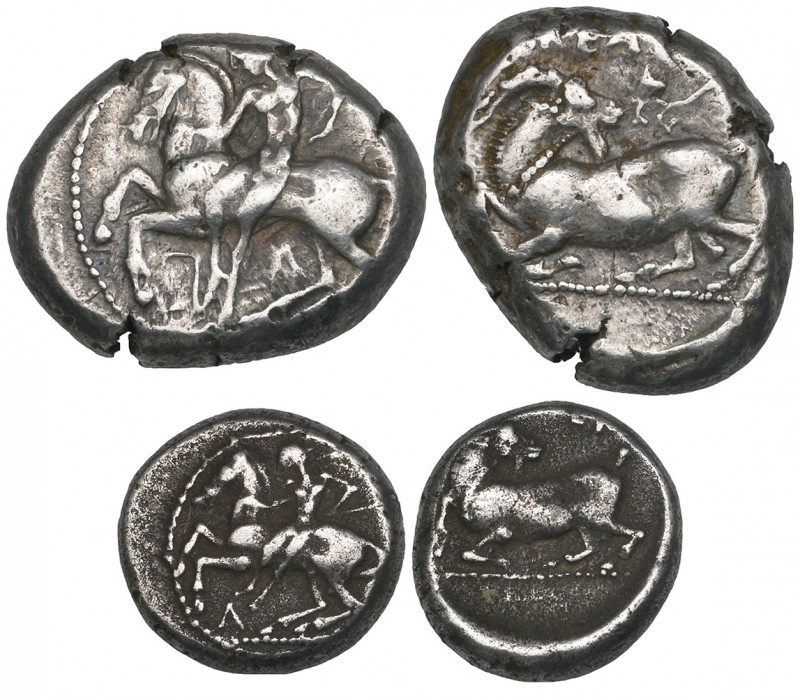 Cilicia, Kelenderis, stater, c. 425-400 BC, nude rider seated sideways galloping...