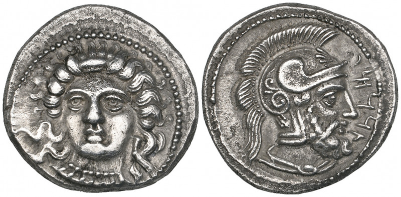Cilicia, Tarsus, Datames (378-372 BC) stater, Female head facing wearing necklac...