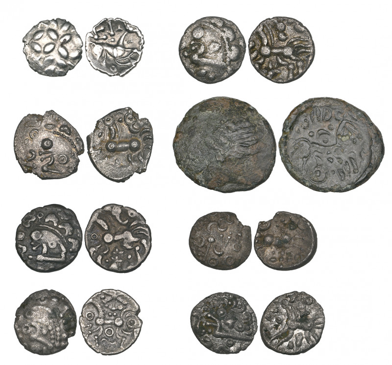 Ancient British, Corieltavi, Vepo, silver half unit, wreath, rev., horse, 0.58g ...