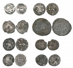 Ancient British, Corieltavi, Vepo, silver half unit, wreath, rev., horse, 0.58g (ABC 1896); Dobunni, anonymous silver units (5), various types, 0.99g,...