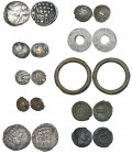 Ancient British, Durotriges, silver and billon staters, similar types, 4.94g (ABC 2157), weak obverse, and 4.47g (ABC 2160); silver quarter staters (3...