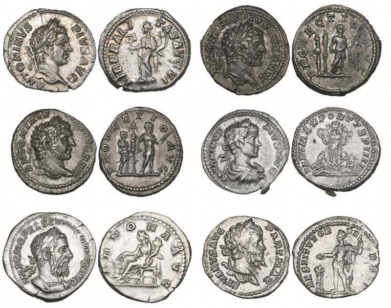 Macrinus (217-218), denarius, laureate bust right, rev., Annona seated left, abo...
