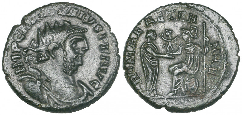 Carausius (286-293), antoninianus, Colchester, radiate bust right, rev., ROMAE A...