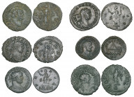 Carausius (286-293), antoniniani of London (2) and Colchester (3), comprising London mint Pax type (2, RIC 101, one with P of PAX inverted) and Colche...