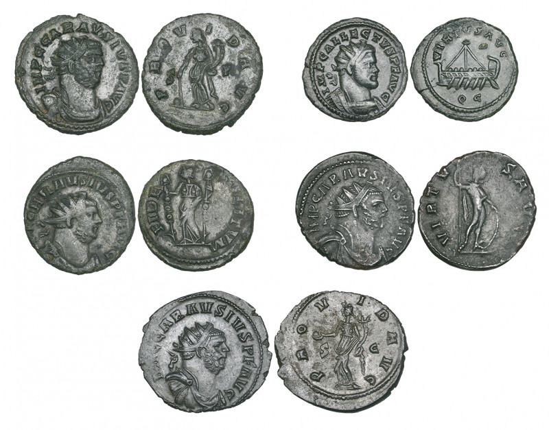 Carausius (286-293), antoniniani (4), rev., Providentia holding baton and cornuc...