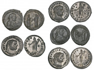 Tetrarchy, Antioch mint, large folles of Diocletian (2, RIC 52a and 114), Constantius I as Caesar (RIC 51a) and Maximian (2, RIC 52b and 76b), very fi...