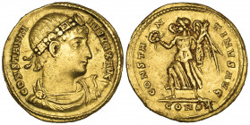 Constantine I, the Great (307-337), solidus, Constantinople, 328-9, CONSTANTI-NVS MAX AVG, diademed, draped and cuirassed bust right, rev., CONSTA-N-T...