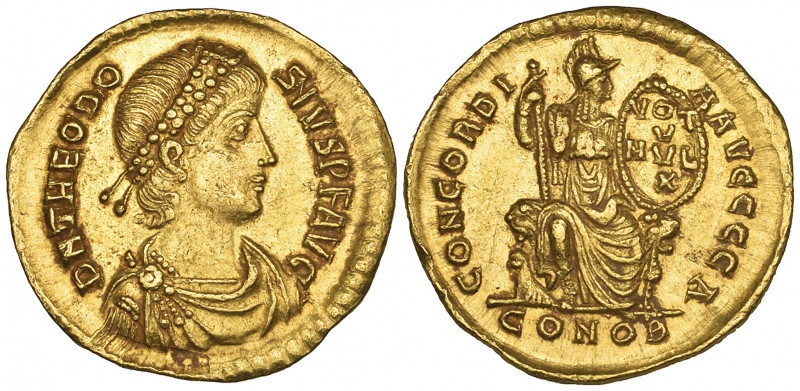 Theodosius I. the Great (379-395), solidus, Constantinople, 383-387, diademed bu...