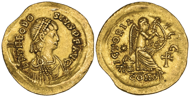 Theodosius II (402-450), semissis, Constantinople, 420-2, diademed, draped and c...