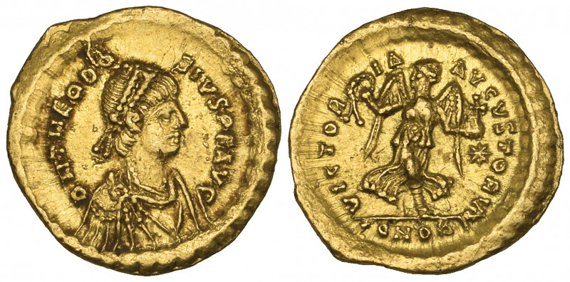 Theodosius II (402-450), tremissis, Constantinople, 439, diademed, draped and cu...