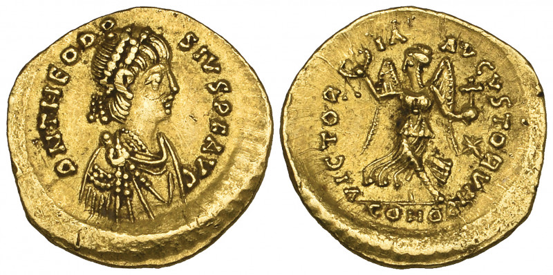 Theodosius II (402-450), tremissis, Constantinople, 439, diademed, draped and cu...