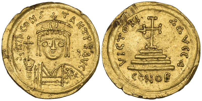 Tiberius II Constantine (578-582), solidus, Constantinople, 579-582, facing bust...