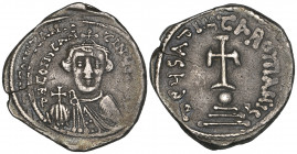 Constans II (641-668), hexagram, Constantinople, facing bust holding globus cruciger, rev., cross potent on globe and three steps; 6.43g (DO (Heraclon...