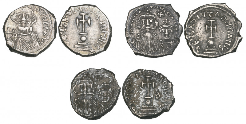 Constans II (641-668), hexagrams (3), Constantinople, three varieties, 6.83g, 5....