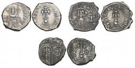 Constans II (641-668), hexagrams (3), Constantinople, three varieties, 6.83g, 5.22g, 6.48g; (DO 50, 54 and 55; S. 991, 995 and 996; MIB 144, 149 and 1...
