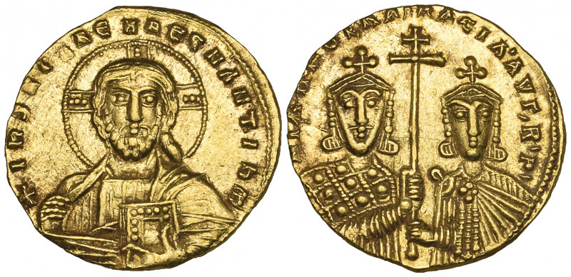 Nicephorus II, Phocas (963-969), histamenon, Constantinople, facing bust of Chri...