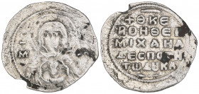 Michael VII, Ducas (1071-1078), 2/3 miliaresion, Constantinople, facing bust of Theotokos Nikopoios, rev., inscription in five lines, +ΘΚΕ / BOHΘEI / ...
