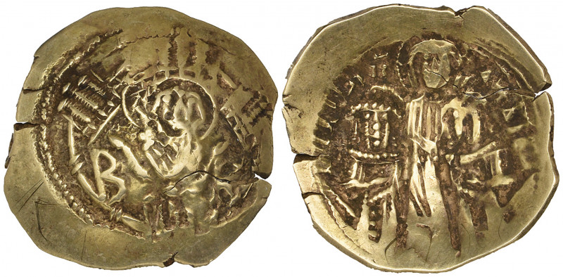 Andronicus II and Andronicus III (1325-1328), hyperpyron, Constantinople, bust o...