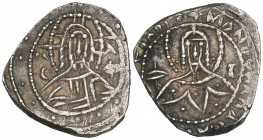 Manuel II, Palaeologus (1391-1423), half stavraton, Constantinople, facing bust of Christ; sigla C/Φ, rev., facing bust of Manuel; sigla Φ/C; 3.70g (D...